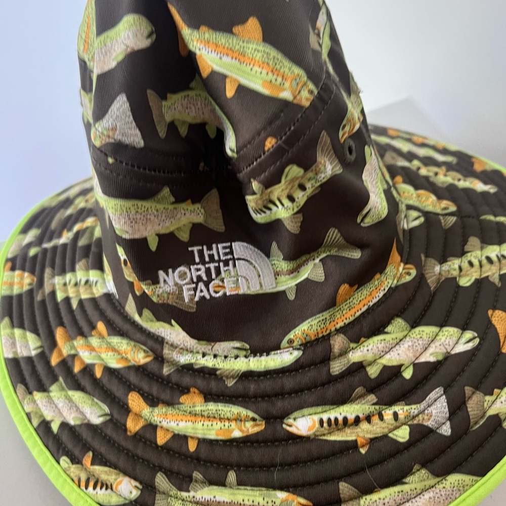The North Face Fish Pattern Bucket Hat - Brown and Green